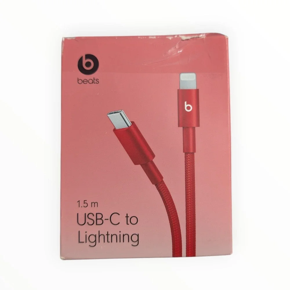 Y9-O Beats 1.5 M USB-C to Lighting Woven Cable - Rapid Red‎